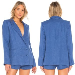 NWT Lovers + Friends Blue Fanning Stripe Blazer
